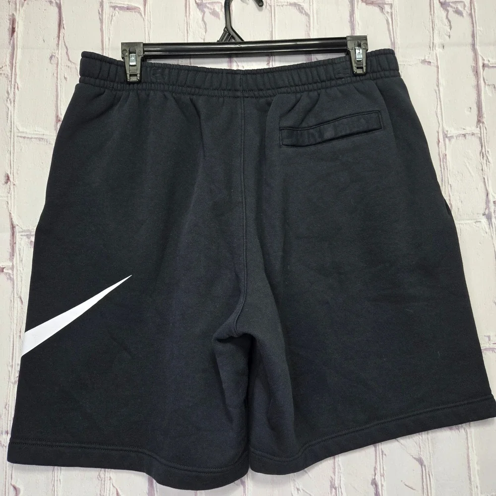 Nike Fleece Shorts Black Oversized Swoosh Logo Athletic Gym Mens 2XL BV2721-010